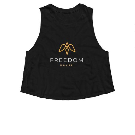 Freedom Fundraiser Merch!, a Solid Black Blend Women?s Cropped Racerback Tank