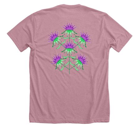 WASTEMNA, a Heather Orchid Premium Unisex Tee (back-view)