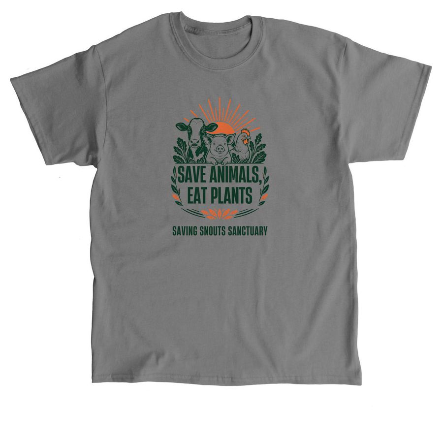 Save Animals, Eat Plants, a Charcoal Classic Unisex Tee