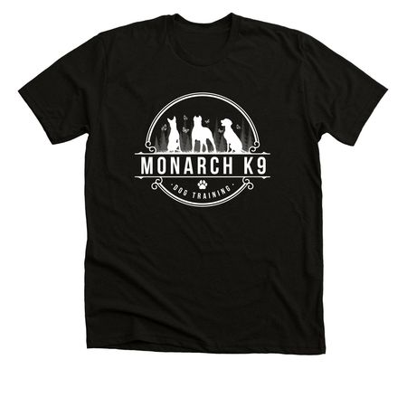 Monarch K9 - White Logo, a Black Heather Premium Unisex Tee