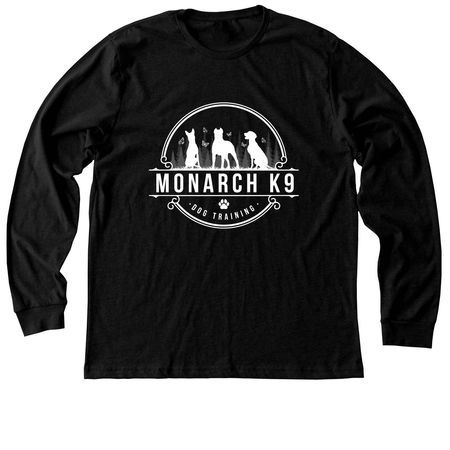 Monarch K9 - White Logo, a Black Heather Premium Long Sleeve Tee