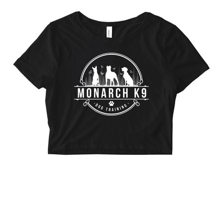 Monarch K9 - White Logo, a Black Women's Fitted Cropped Tee