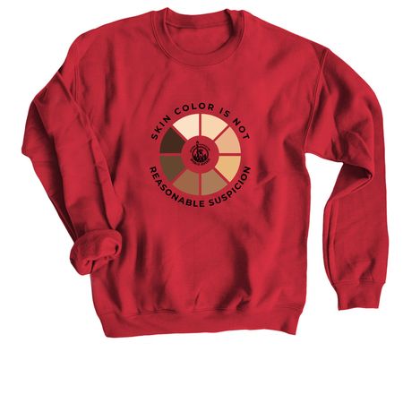 NEW LOGO! Skin Color Circular, a Red Crewneck Sweatshirt