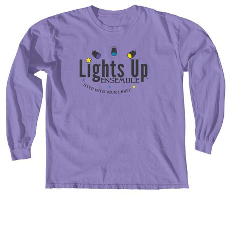 Lights Up Ensemble Logo Collection, a Violet Comfort Colors Long Sleeve Tee