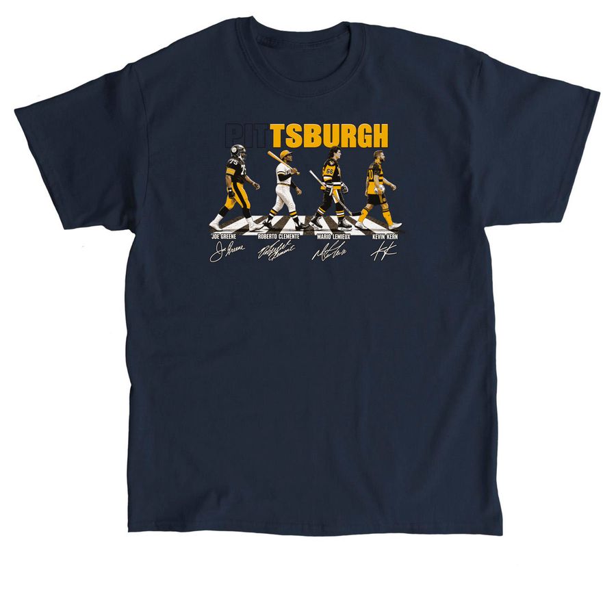 Pittsburgh Sports Legends Abbey Road T-Shirt, a Navy Classic Unisex Tee