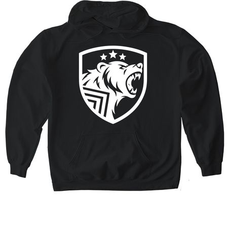 Bear Witness, a Black Gildan Softstyle Pullover Hoodie