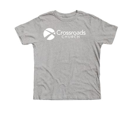 Crossroads Church Logo, a Athletic Heather Premium Youth Tee