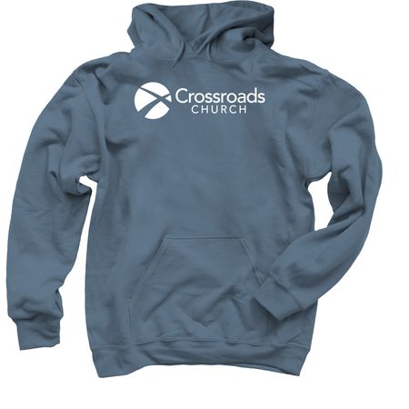 Crossroads Church Logo, a Indigo Pullover Hoodie