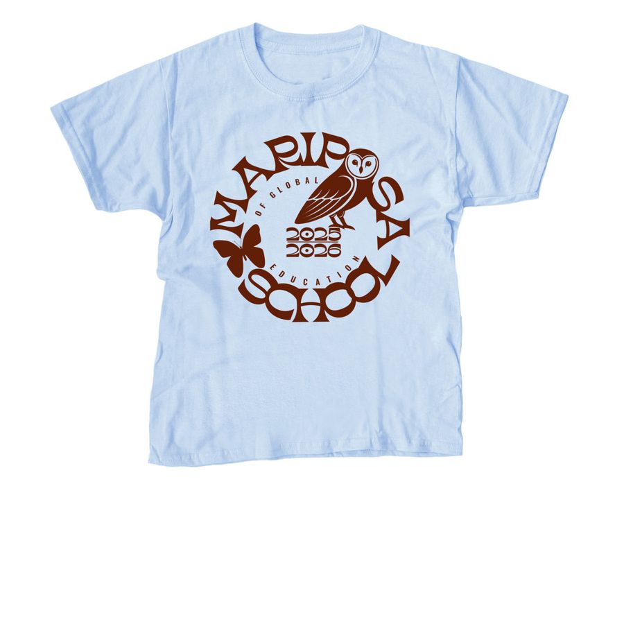 Be Present Mariposa 2025-2026 - Youth, a Light Blue Youth Unisex Tee