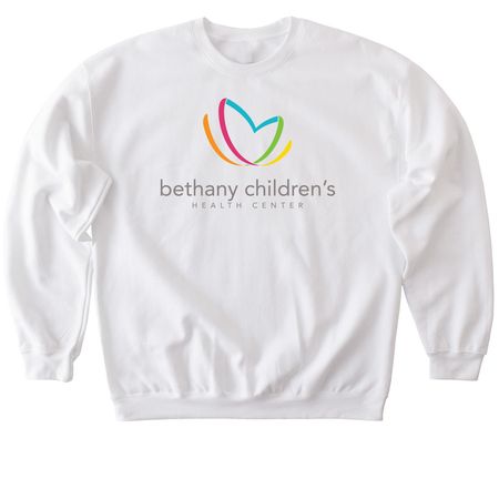 Bethany Children's Logo Classic - White, a White Softstyle Crewneck Sweatshirt