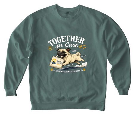 Pug Life, a Blue Spruce Comfort Colors Crewneck Sweatshirt