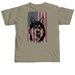 TXHR - American Flag Husky, a Sandstone Comfort Colors Unisex Tee (back-view)