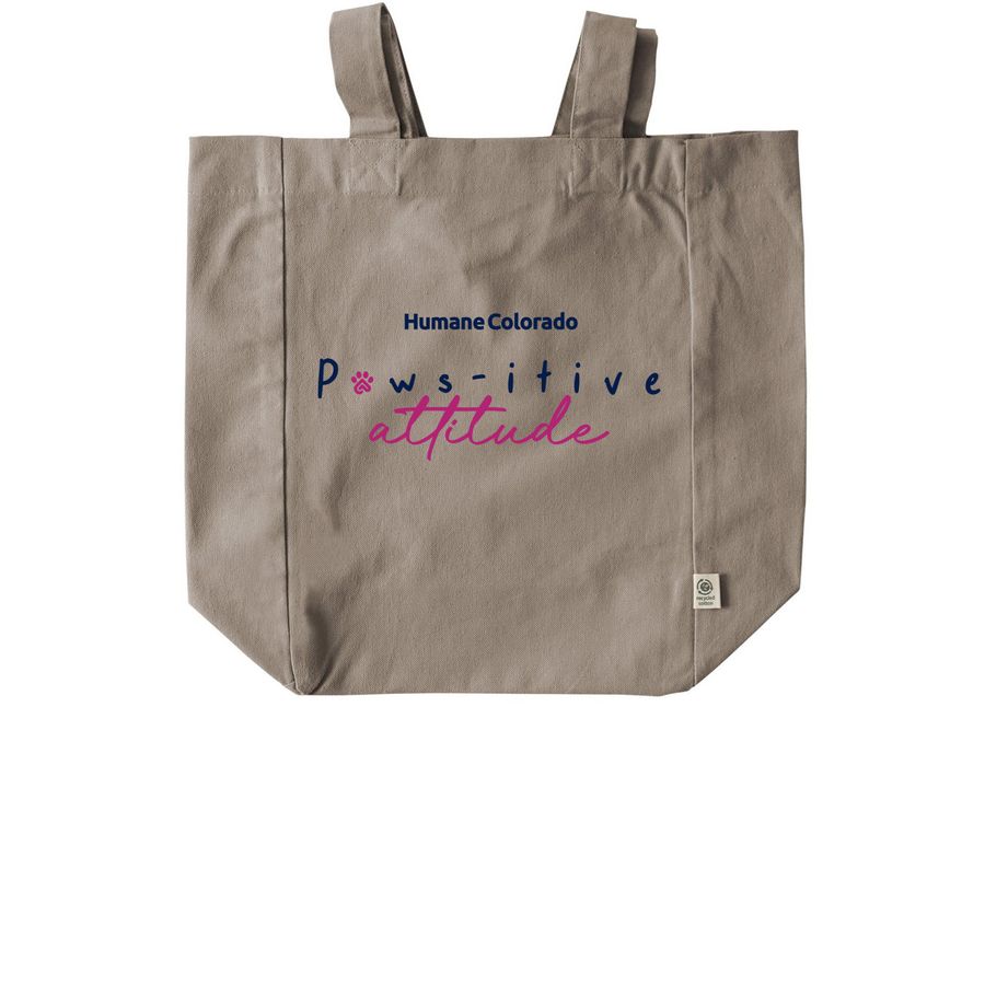 Paws-itive attitude, a Pumice Recycled Cotton Tote Bag