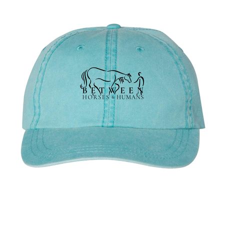 BHH Logo Hats, a Aqua Printed Pigment Dye Baseball Cap