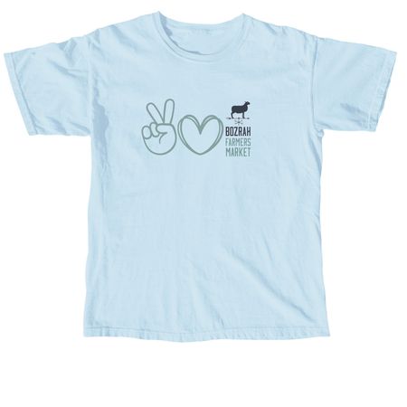 Peace, Love, BFM, a Chambray Comfort Colors Unisex Tee