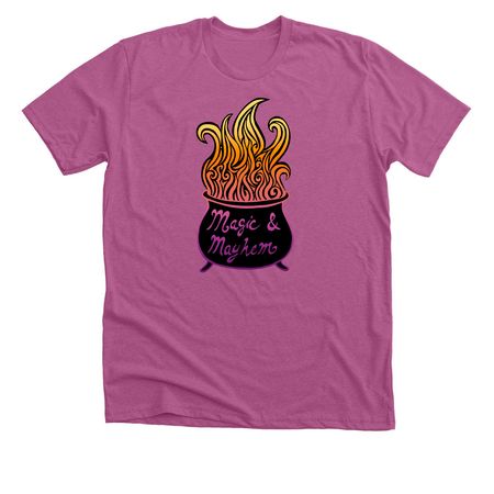 Magic & Mayhem, a Heather Magenta Premium Unisex Tee
