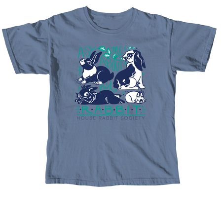 Ask Me About My Rabbit, a Blue Jean Comfort Colors Unisex Tee