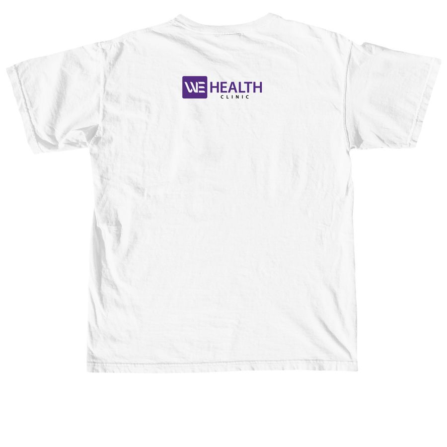 Cat & Flowers Graphic, a White Comfort Colors Unisex Tee (back-view)