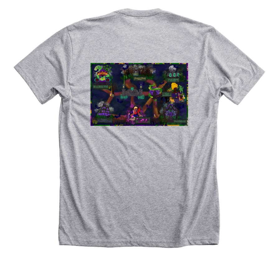 Bayou Haunted House&nbsp;, a Athletic Heather Premium Unisex Tee (back-view)