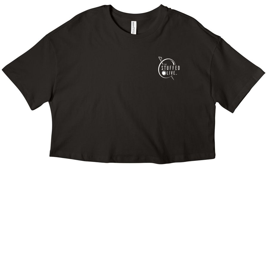 Stuffed Olive Dirty Martini (Dark Mode), a Black Women?s Cropped Cotton Tee