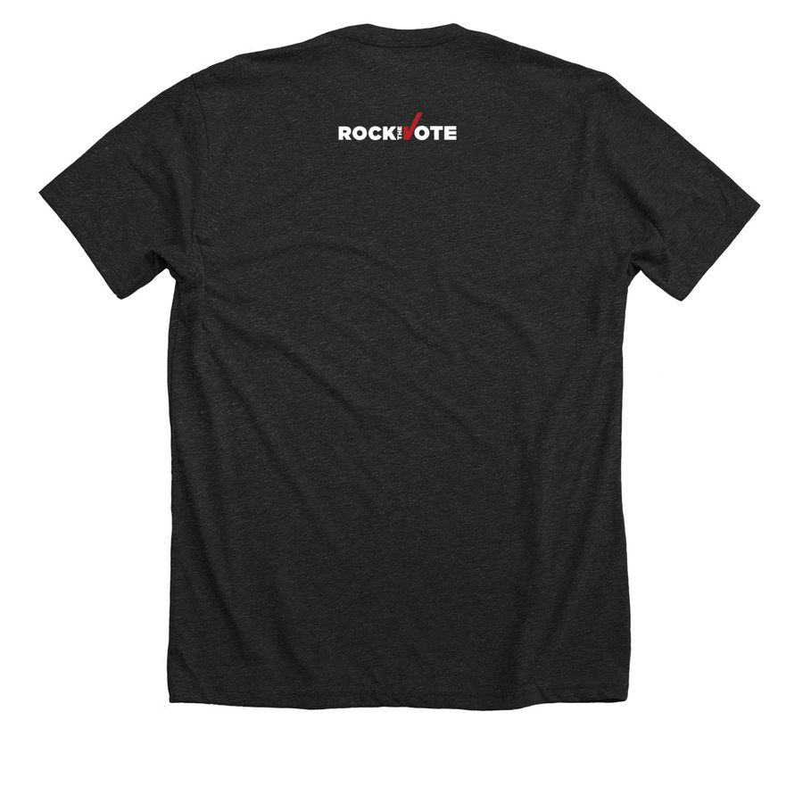 "We the People" VOTE, a Dark Grey Heather Premium Unisex Tee (back-view)