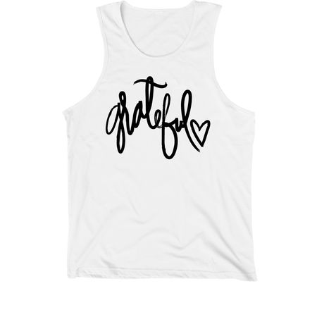 Grateful, a White Premium Cotton Tank