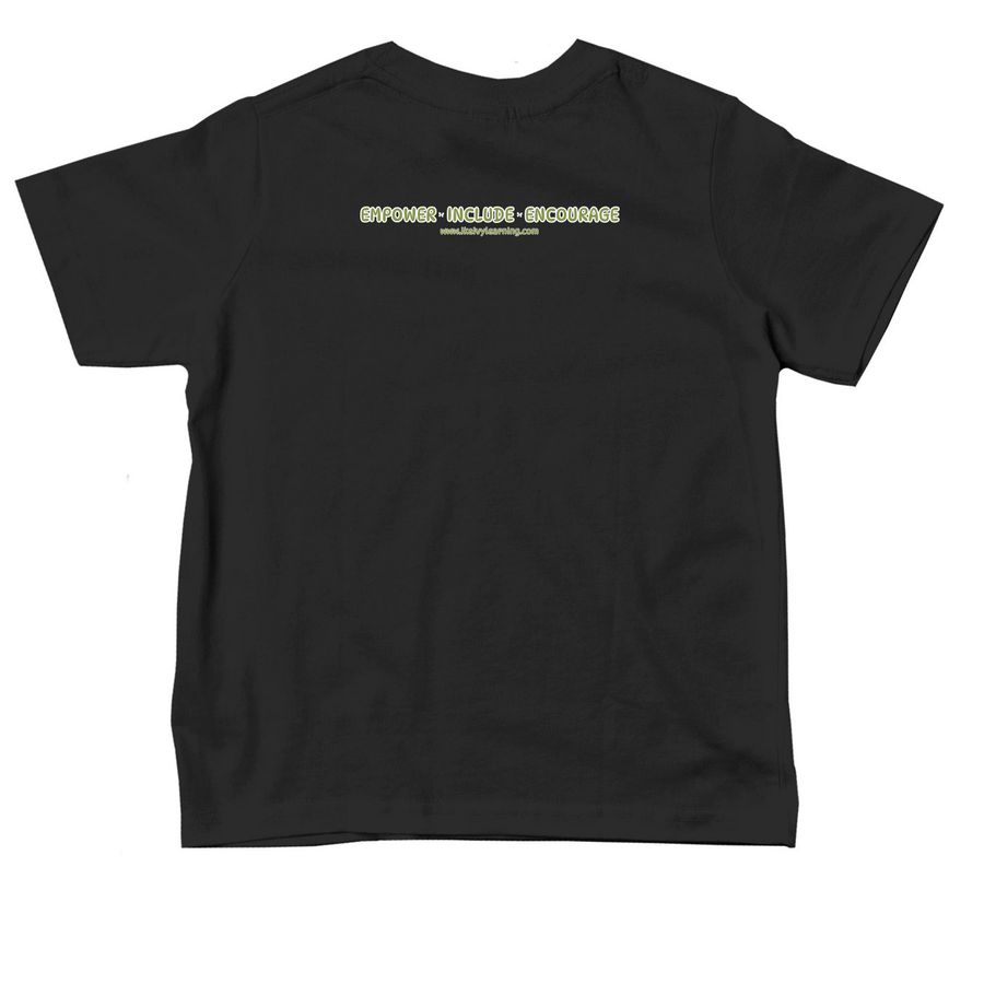 Ike & Ivy Toddler Pennant*, a Black Toddler Tee (back-view)