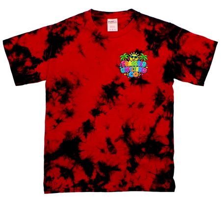 Mi da yah, a Black/ Red Youth Crystal Tie Dye Tee