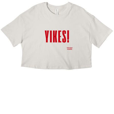 YIKES! Tee, a Vintage White Women?s Cropped Cotton Tee