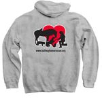 Save Lives This Spooky Season, a Sport Grey Pullover Hoodie (back-view)