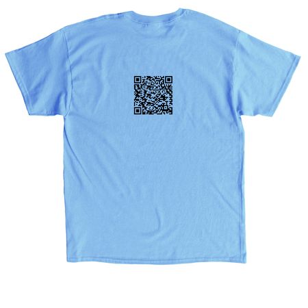Harrison is my hero - QR Code Back, a Carolina Blue Classic Unisex Tee (back-view)