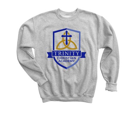 TCA color logo, a Sport Grey Youth Crewneck Sweatshirt