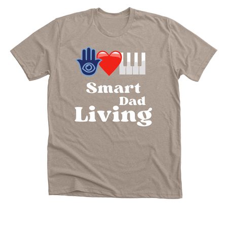 Eye Heart Piano Smart Dad Living Emoji Logo, a Heather Stone Premium Unisex Tee