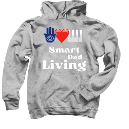 Eye Heart Piano Smart Dad Living Emoji Logo, a Sport Grey Pullover Hoodie