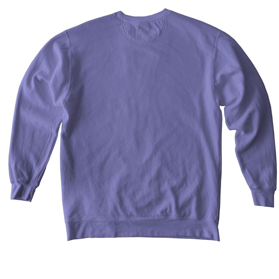 BTMSAW Comfort Colors Violet Crewneck, a Violet Comfort Colors Crewneck Sweatshirt (back-view)
