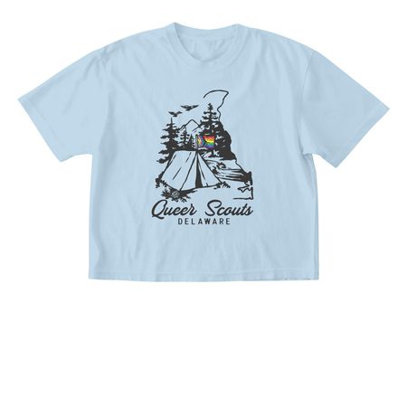 CampOUT Logo, a Chambray Comfort Colors Boxy Tee