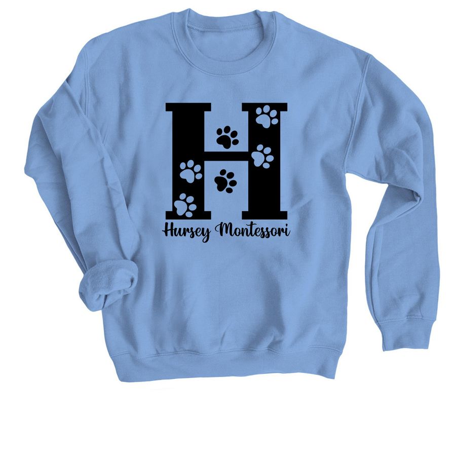 H Paw Print Logo, a Carolina Blue Crewneck Sweatshirt