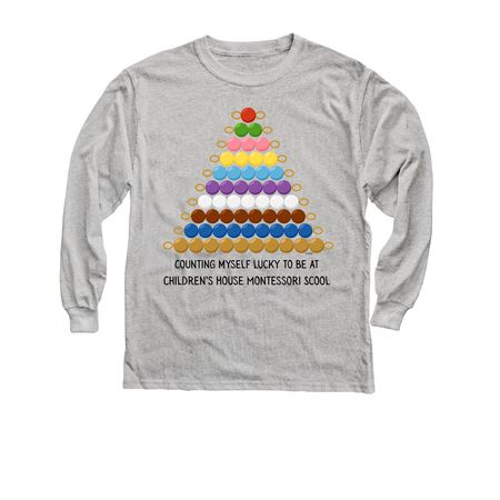 Youth & Adult Montessori Math Beads&nbsp;, a Sport Grey Youth Long Sleeve Tee