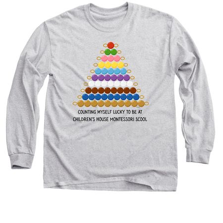 Youth & Adult Montessori Math Beads&nbsp;, a Sport Grey Classic Long Sleeve Tee