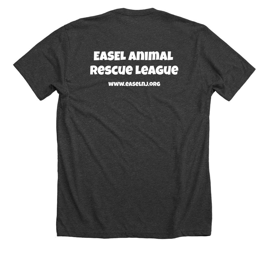EASEL Cat Rescue, a Dark Grey Heather Premium Unisex Tee (back-view)