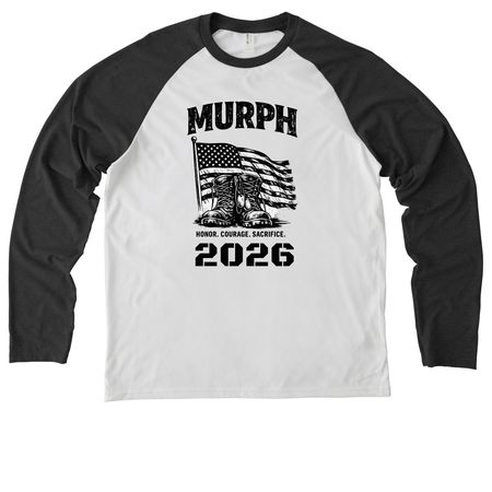 MURPH 2026, a Space Black/ Bright White Allmade Eco Triblend Colorblock Raglan Long Sleeve Tee