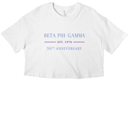 FIRST-FOREVER-FIFTY, a White Women?s Cropped Cotton Tee