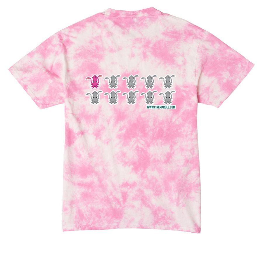 Glengarry Glen Ross Review, a Bright Pink Crystal Tie Dye Tee (back-view)