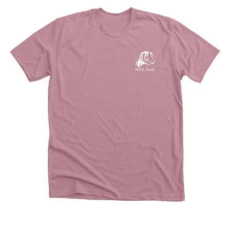 NEER North Logo, a Heather Orchid Premium Unisex Tee (back-view)