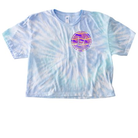 A Heavy Sunrise, a Lagoon Women's Tie Dye Cropped Tee (back-view)