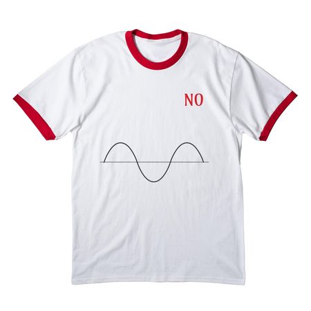 No Universe, NO WAVE SITE PROMO SHIRT, a White/ Red Cotton Ringer Tee