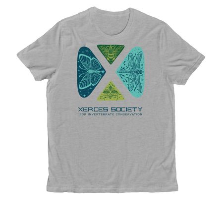 Xerces Society Gear 2026 (light), a Granite Grey Heather Allmade Organic Cotton Unisex Tee