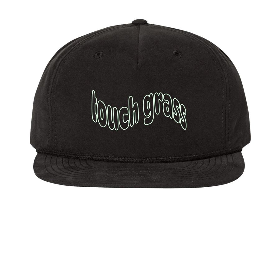 PA Unplugged Touch Grass Hat, a Black Printed Umpqua Snapback Cap