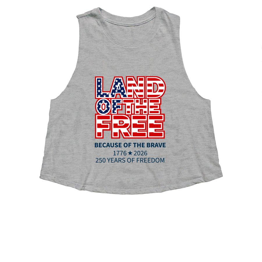 Troopster | America's 250th, a Athletic Heather Women's Cropped Racerback Tank
