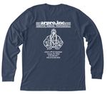 Arpro, a Heather Navy Premium Long Sleeve Tee (back-view)